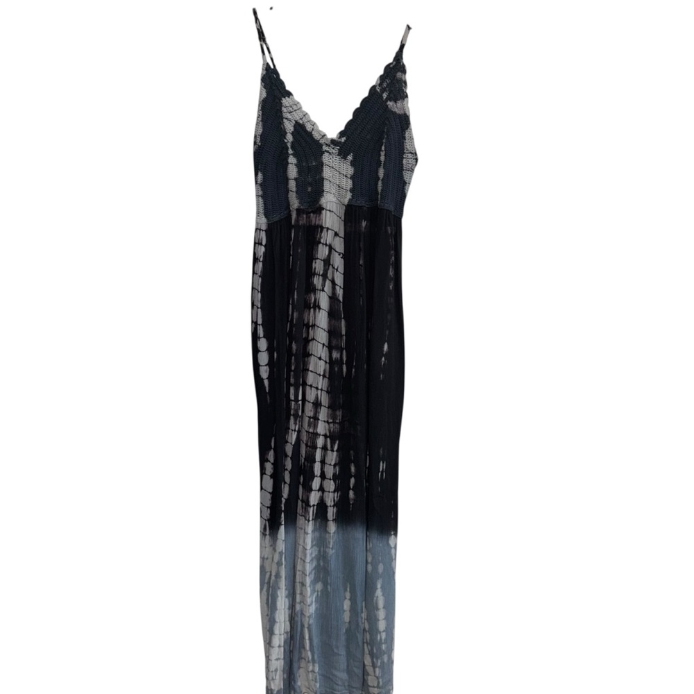 World Market Boho chic Maxi Dress Tie Dye Crochet cottagecore Vacation medium - Picture 2 of 5